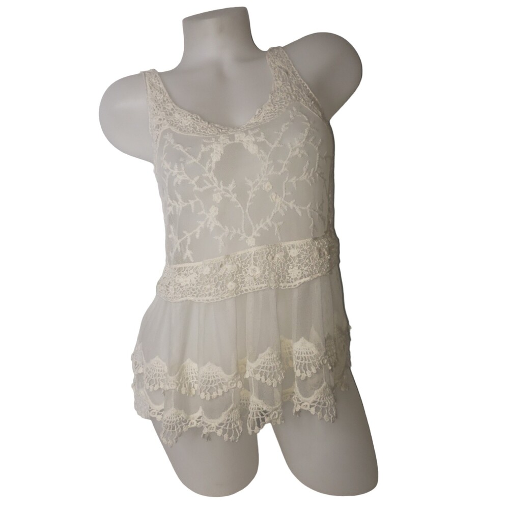 EXPRESS White Lace Tank Top Size XS